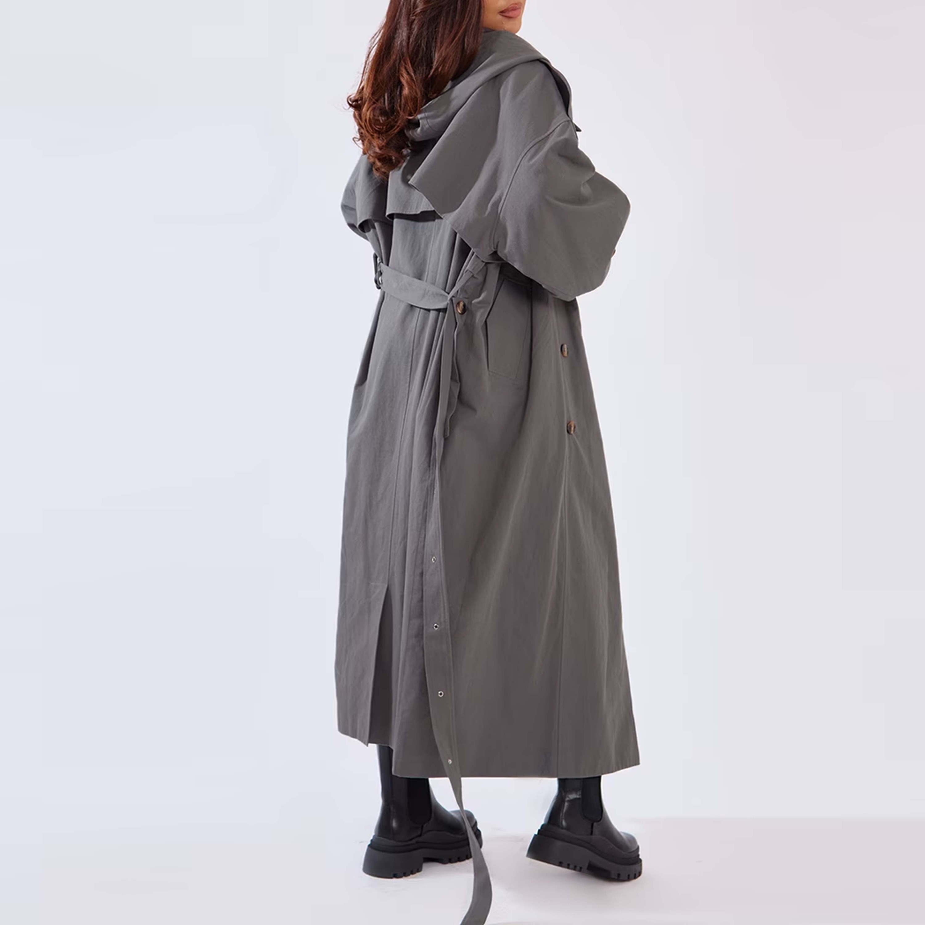 Long Waterproof Polyester Women's Trench Coat 3