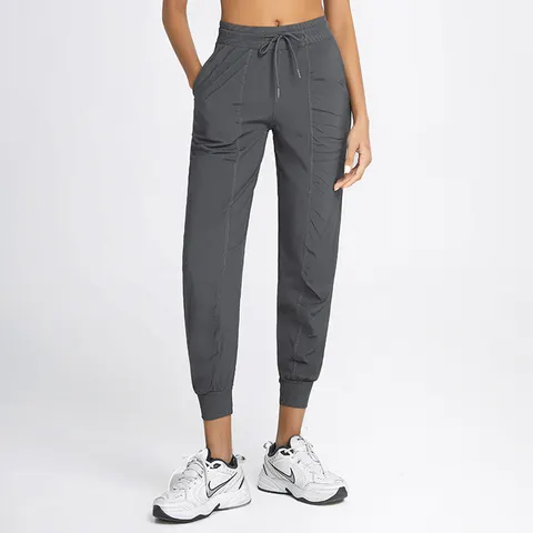 Drawstring Running Fitness Solid Color Pocket Casual Yoga