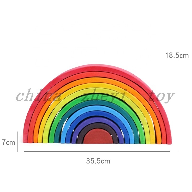 Wooden Rainbow Stacking Toy for Kids 4