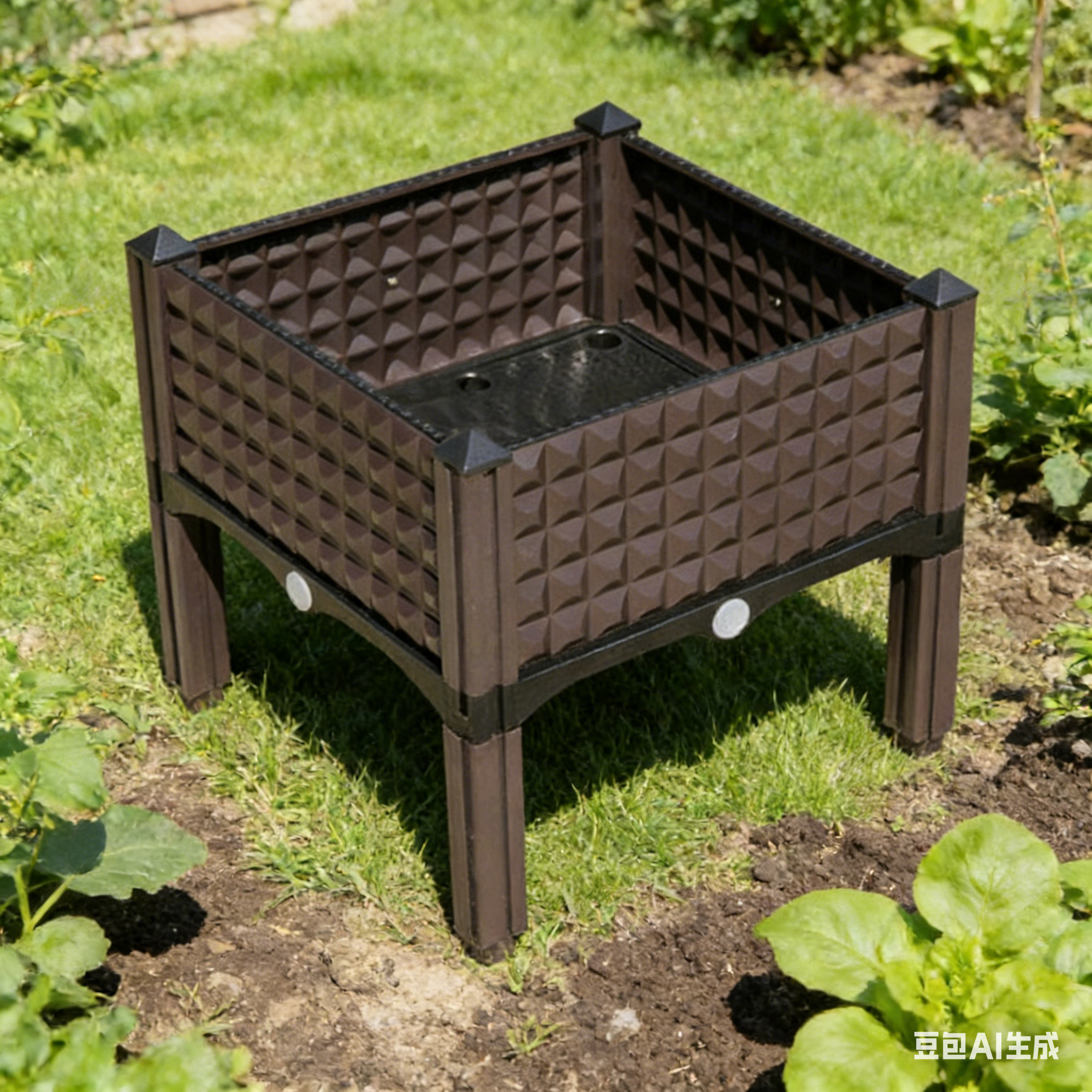 Plastic Elevated Flower Pot with Legs 4