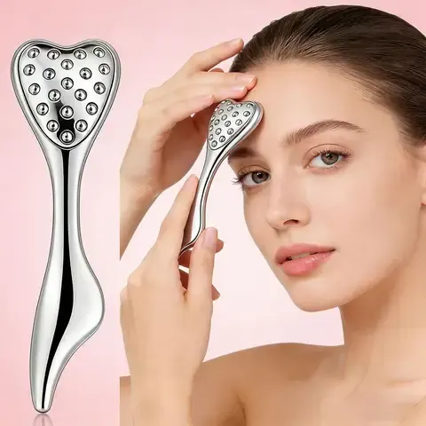 Herzförmiger Eis-Massagelöffel Kaltkompresse Gesichtsroller-Stick Strass-Anti-Schwellungs-Augen- und Gesichtslifting-Massagewerkzeug