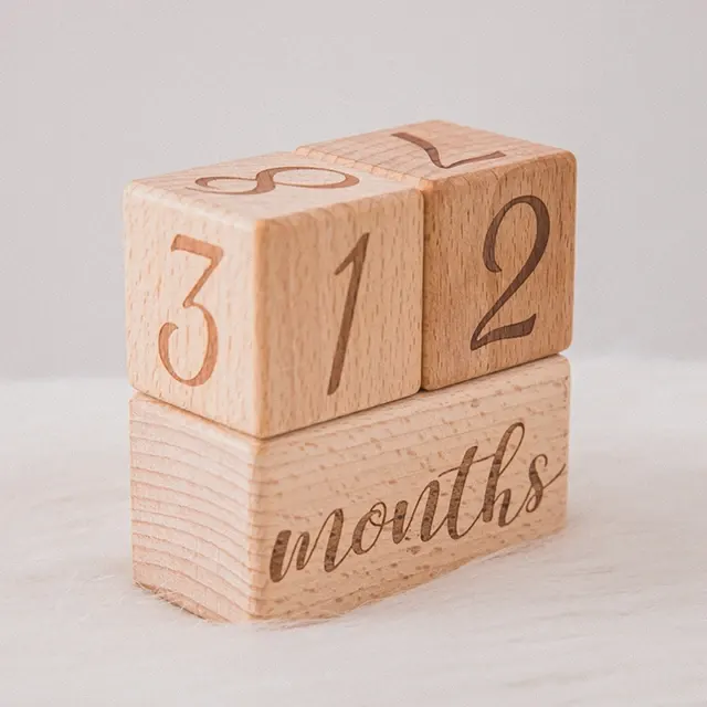 Wooden Baby Milestone Blocks 4