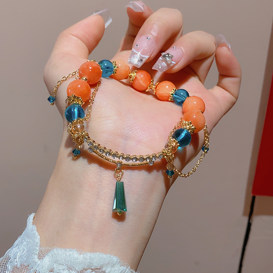 Boho Beaded Tassel Bracelet For Women Vintage Colorful