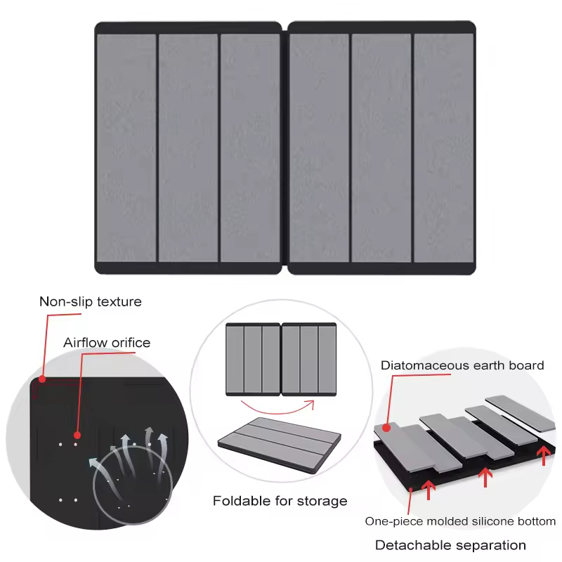 Folding Dish Drying Diatomite Stone Dishes Mats Rapid 4