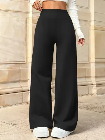 Koreanische Mode Hochgeschnittene Lange Weite Gerade Freizeithose für