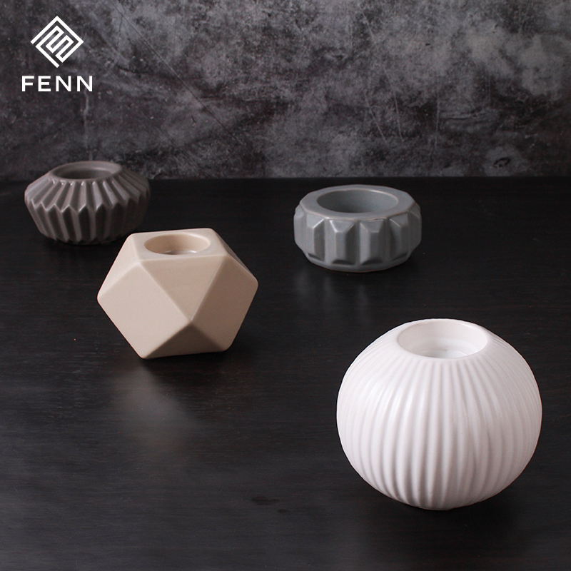Apricot Matte Glaze Ceramic Tealight Holder 2