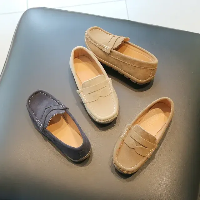 Junge Lederschuh Mode Einfarbig Vielseitig Kinder Schule Kausalen 4