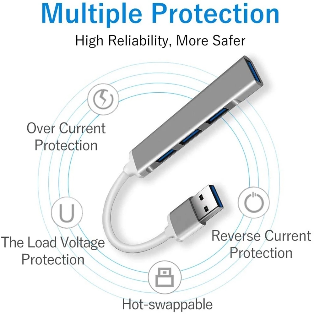 Ultra-Slim Aluminium 4-Port USB 3.0 Hub 4
