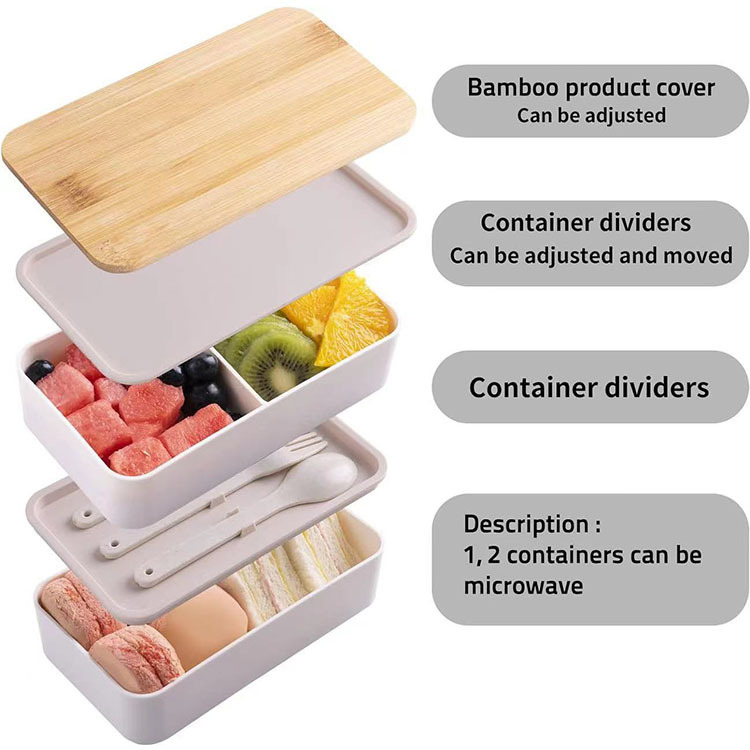 Double-Layer Bamboo Bento Lunch Box 4