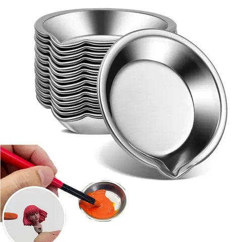 Edelstahl-Malschalen-Set für Ölfarben, 12 Stück