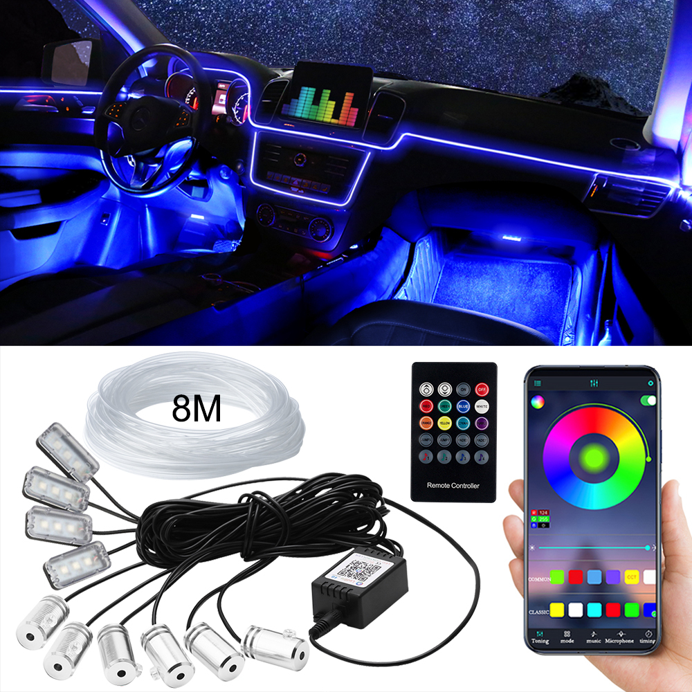 12V RGB Fiber Optic LED Strip for Car Interior 2