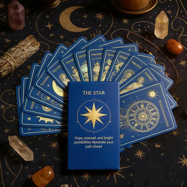 Luxury Gilded Tarot Cards Set Original Artwork Holographic 4