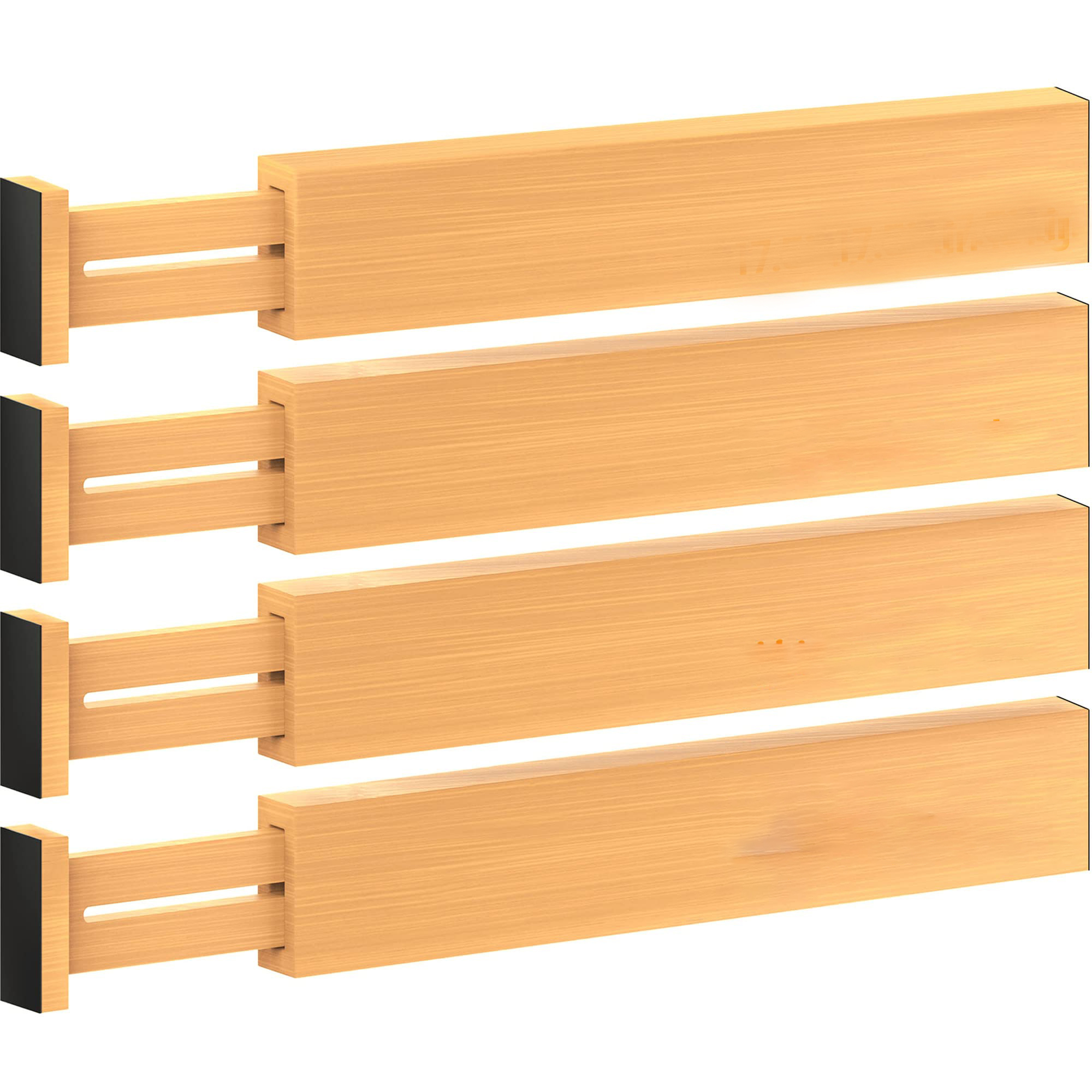 Bamboo Drawer Dividers Organizer Separator Spring Loaded Adjustable