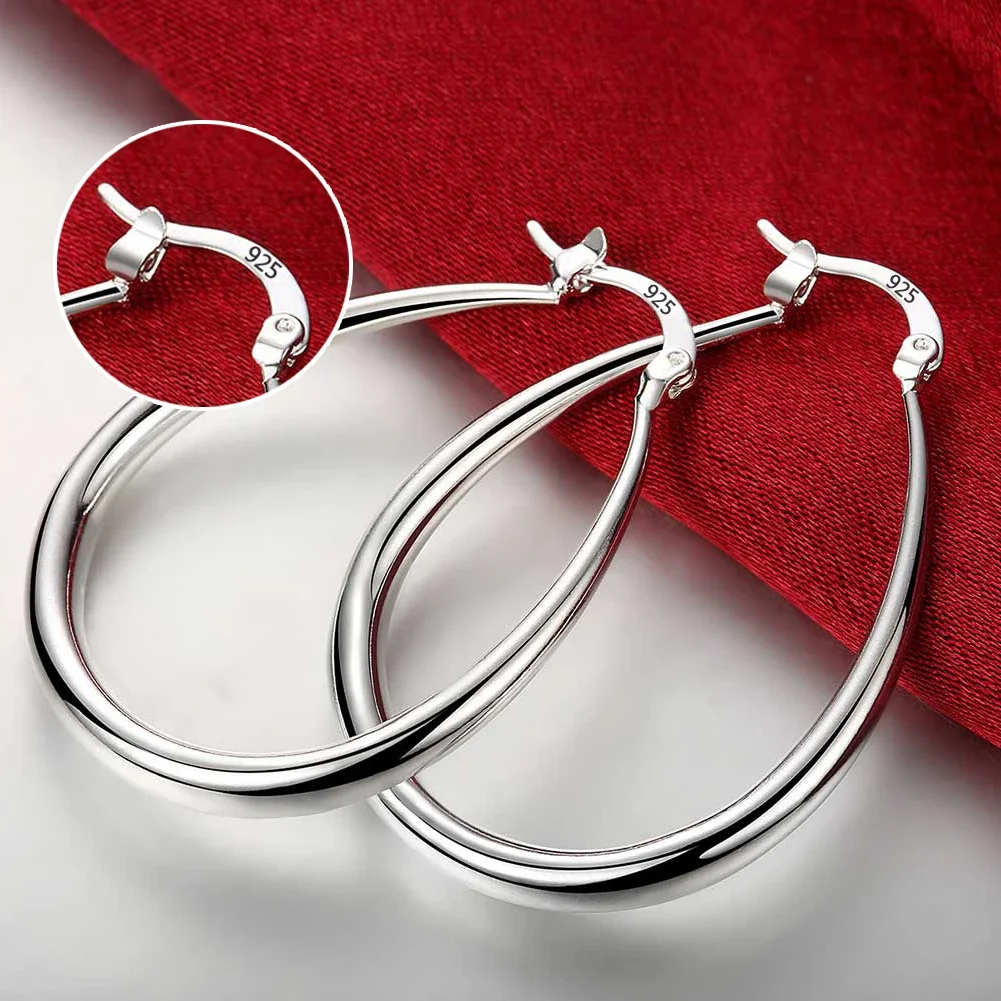 Round Hoop Earrings in 925 Silver 3