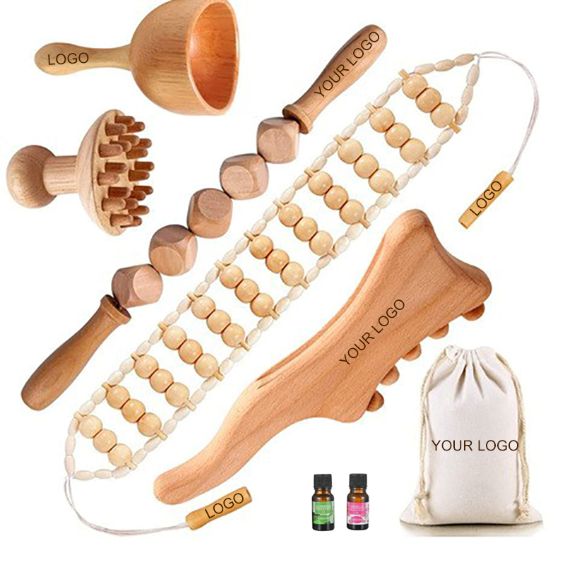 Wooden Roller Wood Therapy Body Foot Massager Gua