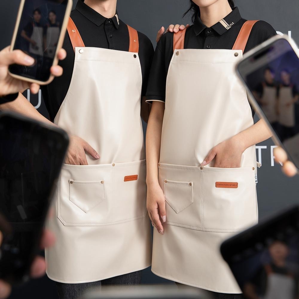 Waterproof PU Leather Sleeved Apron 4