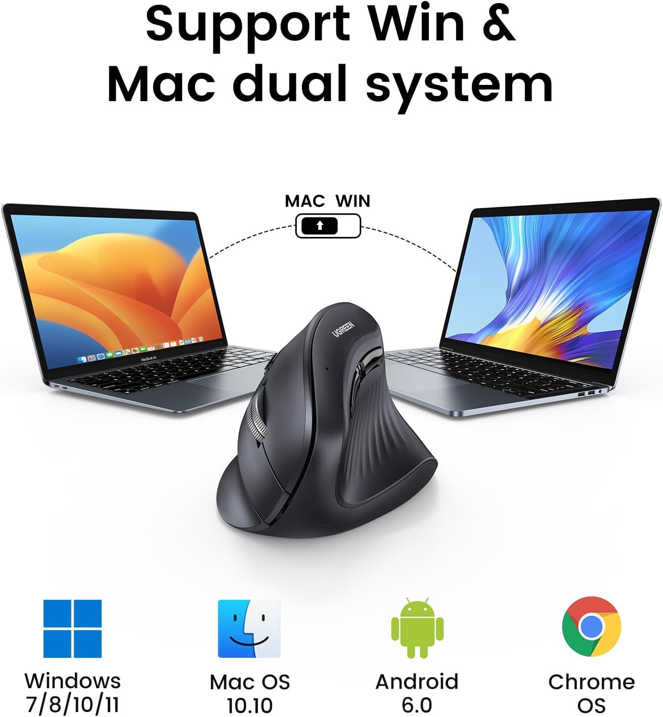 Bluetooth Vertical Mouse with Five Buttons 2