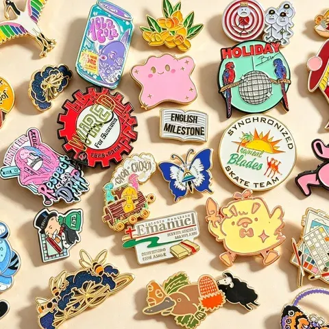 Enamel Pin Soft Cartoon With Glitter Metal Badge