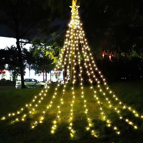 LED Five-pointed Star Waterfall Light To Decorate The