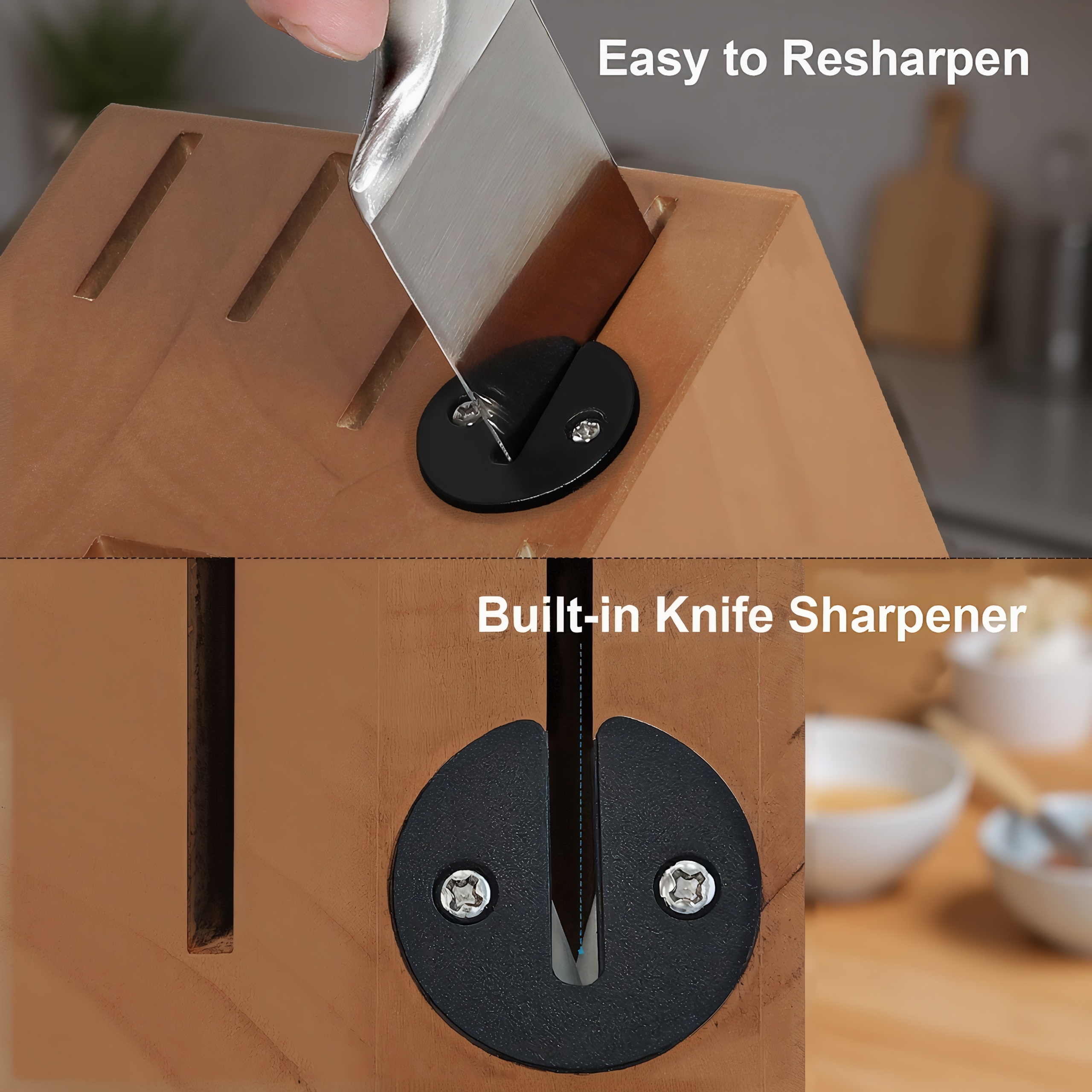 15-Piece Stainless Steel Kitchen Knife Set with Block 3