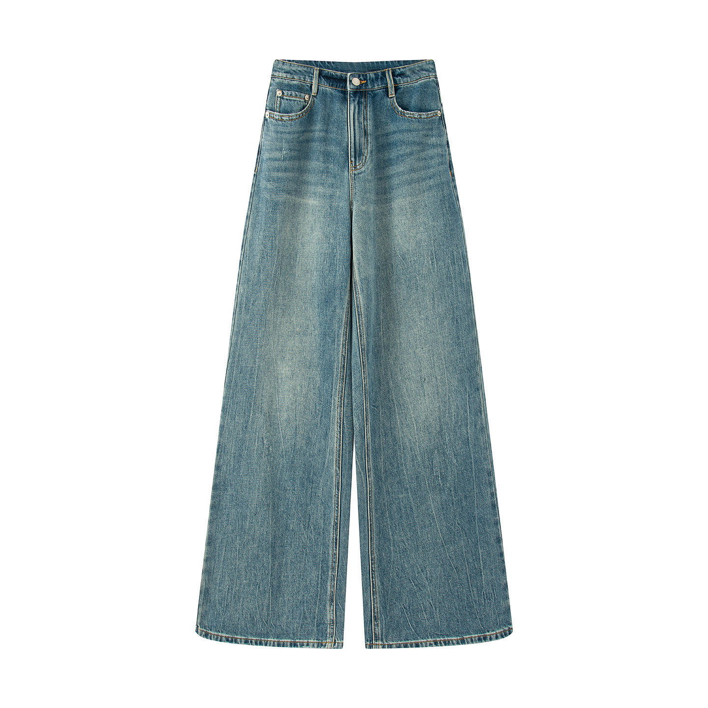 Early Autumn High Waist Slimming Retro Straight Jeans
