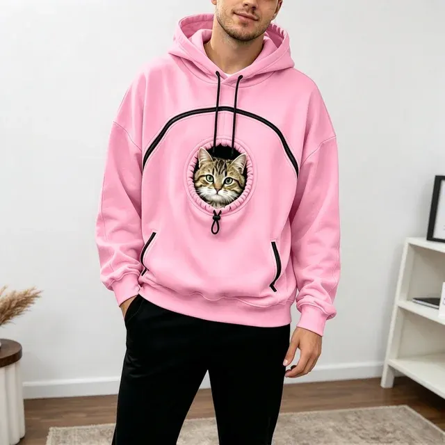 Haustier-Kapuzenpullover mit Tasche Katzen-Kapuzenpullover Fleece-Hundetrage-Sweatshirt Kapuzenpullover Hundetasche Katzen-Trage-Werkzeug 4