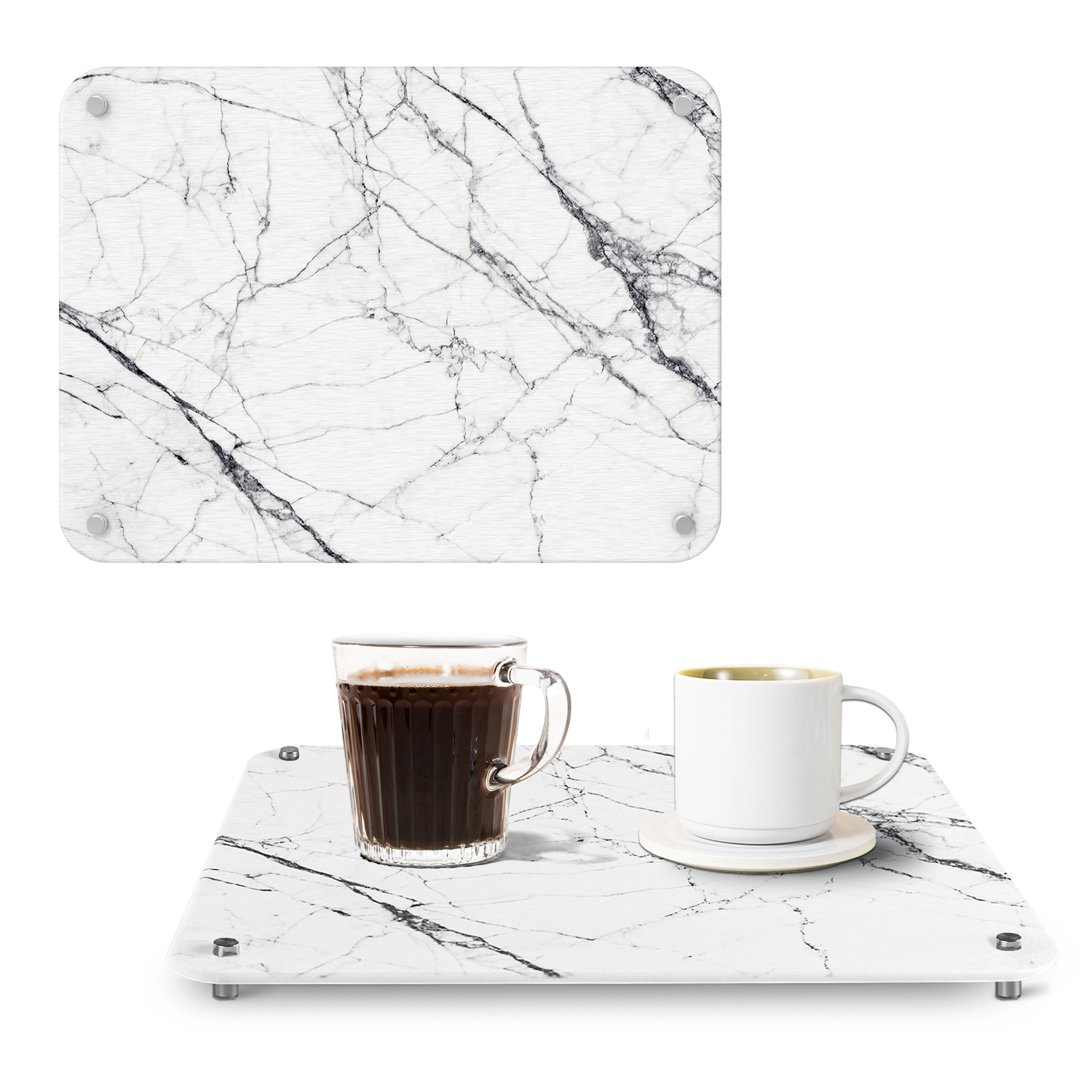 15.75 In. X 11.81 White Marble Look Stone