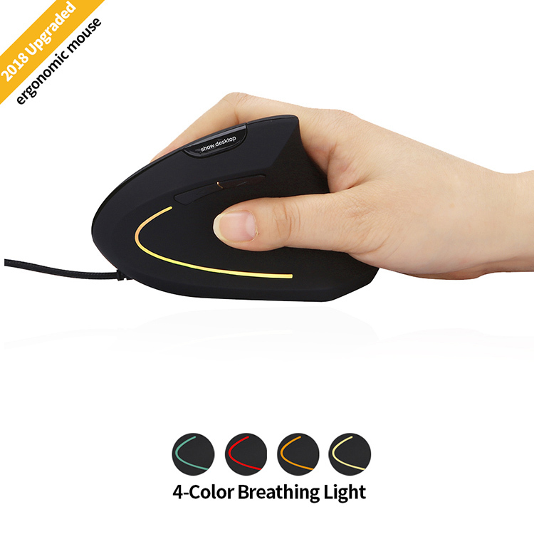 Wired Vertical Mouse for Wrist Comfort 2