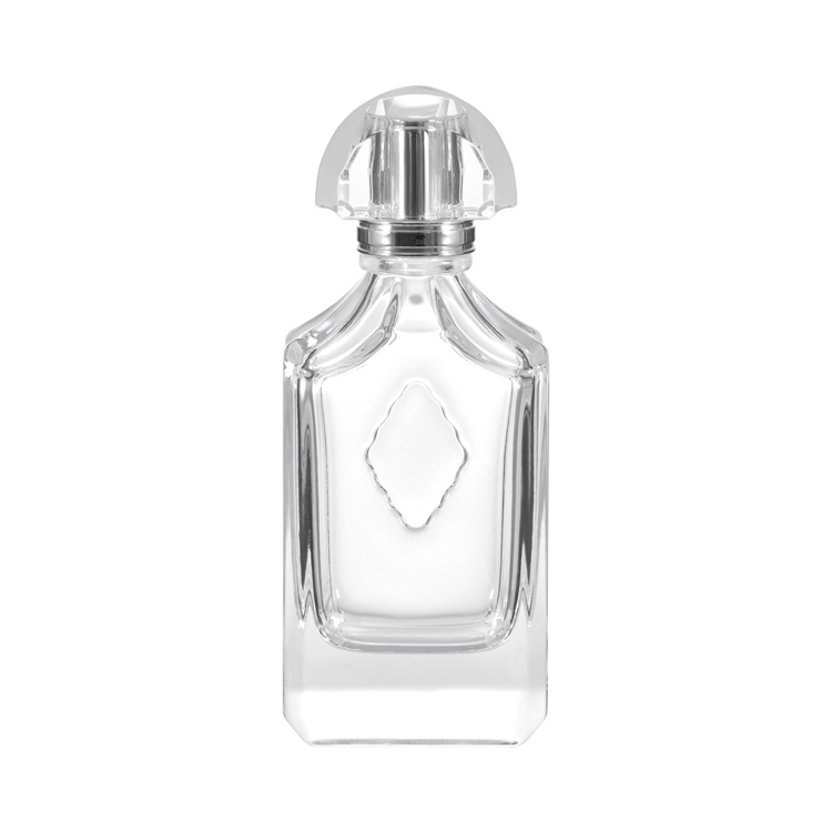 Square Glass Perfume Bottle 100ml Crimp Sprayer 4