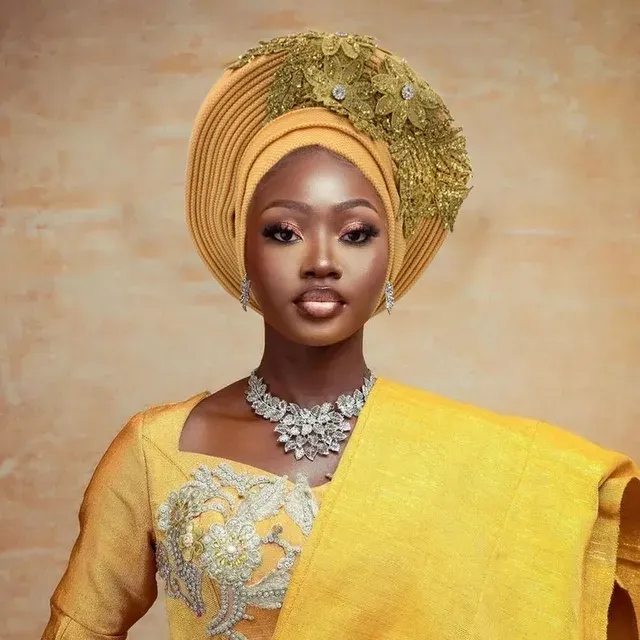 Afrikanische Gele-Turbanmütze 1