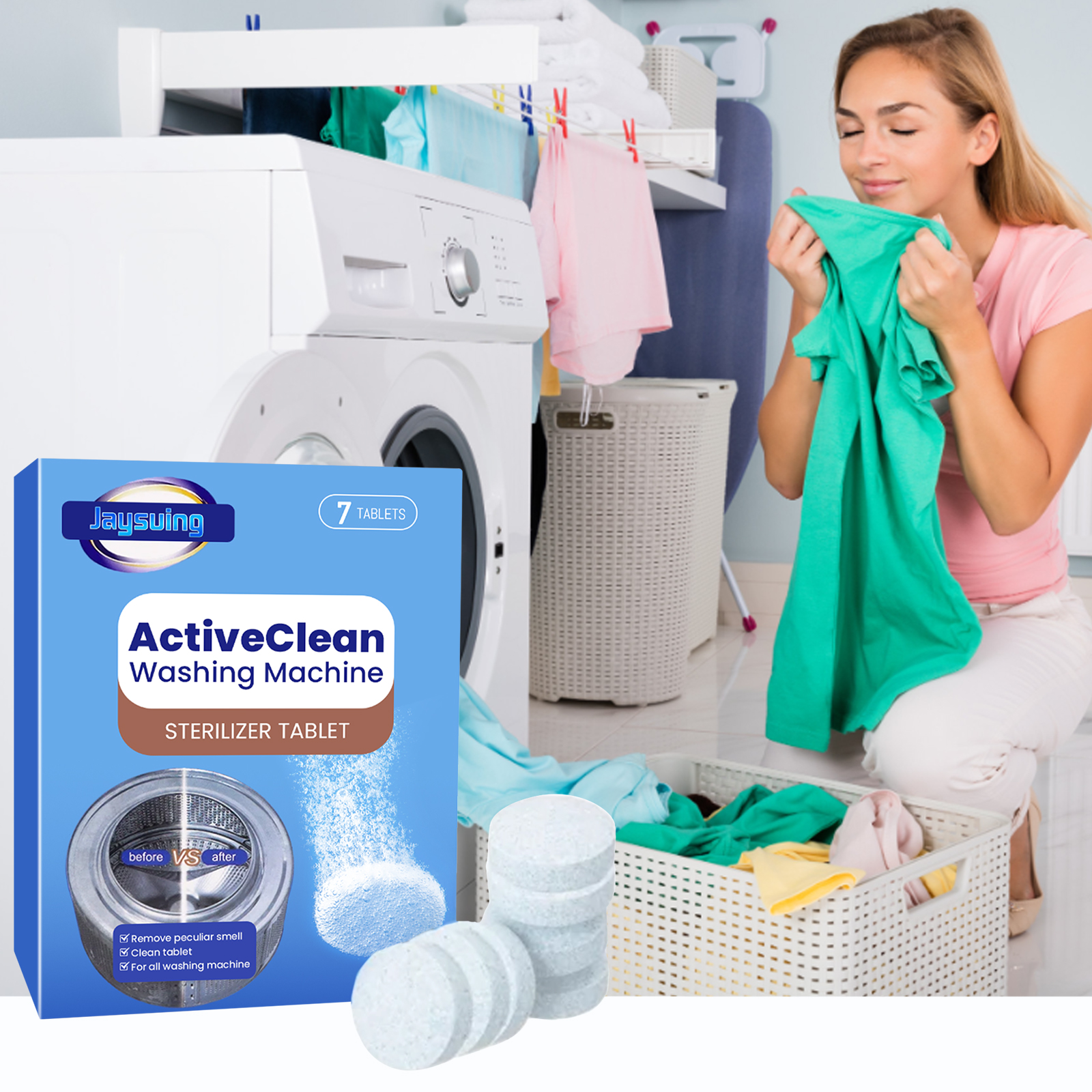 Jaysuing Washing Machine Cleaning Tablets Trough Automatic Roller