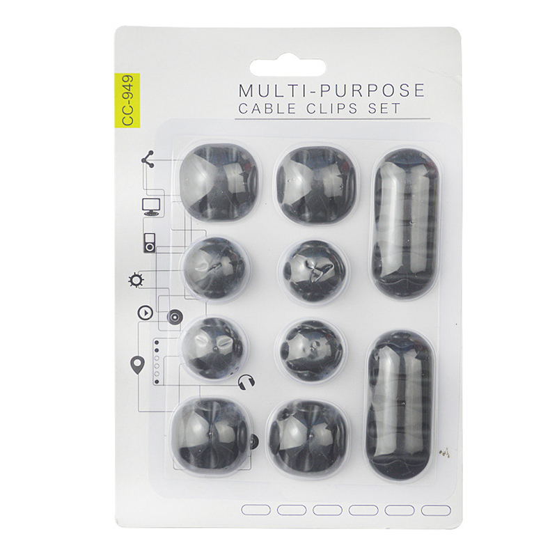 Silicone Desktop Cable Clip Set 4