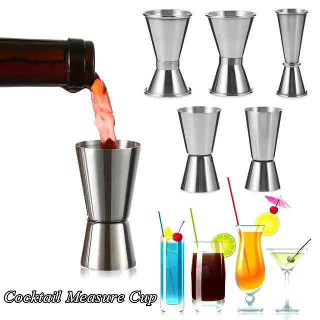 Dual Shot Measure Cup Edelstahl Maß Jigger Cocktail 3
