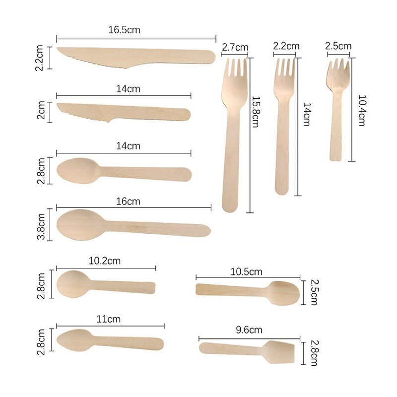 Mini Wooden Travel Cutlery Set 3