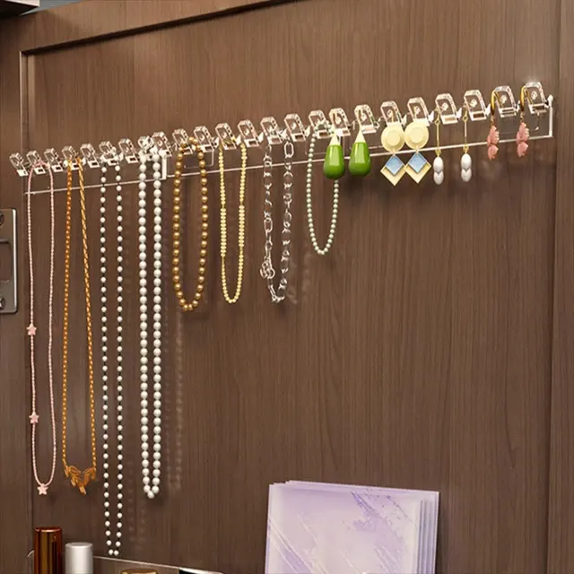 Wall-Mount Jewelry Display Rack 8 Hooks 4