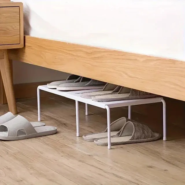 Adjustable Plastic Shoe Rack, White 3