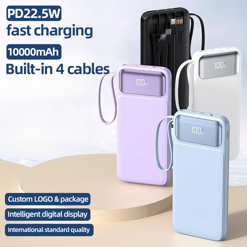 Portable 10000mAh Power Bank With Lanyard Type C