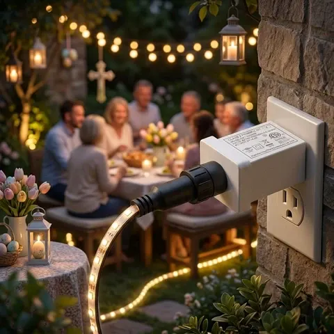 IP44 Gartenlichter-Adapter mit US- und EU-Stecker