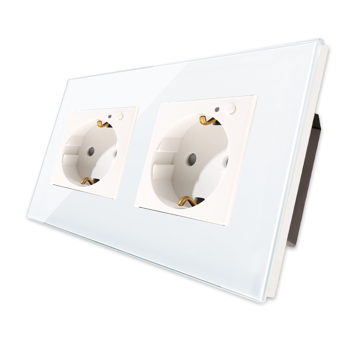 Smarte WLAN Doppelsteckdose Schuko Kristallglas 2