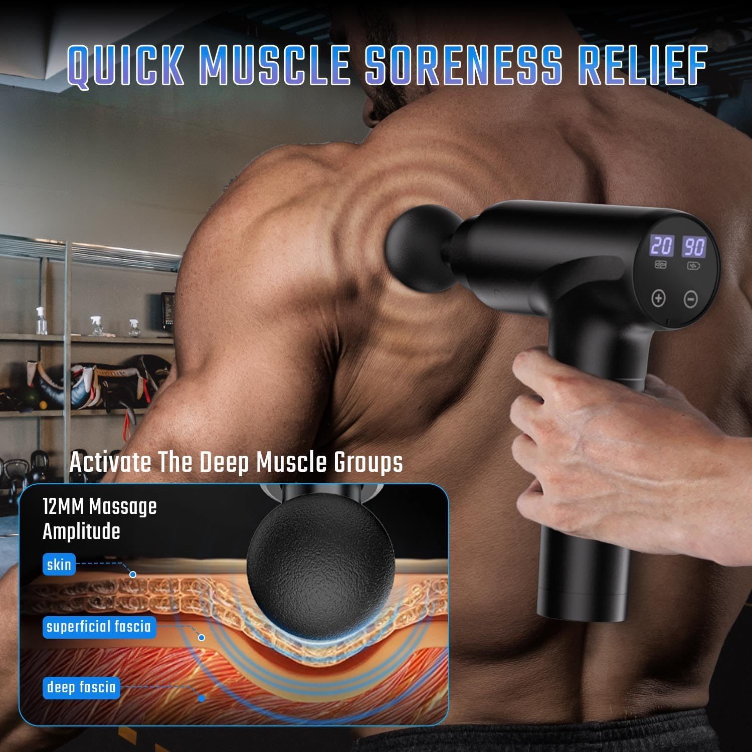8-Head Massage Gun with LCD 4