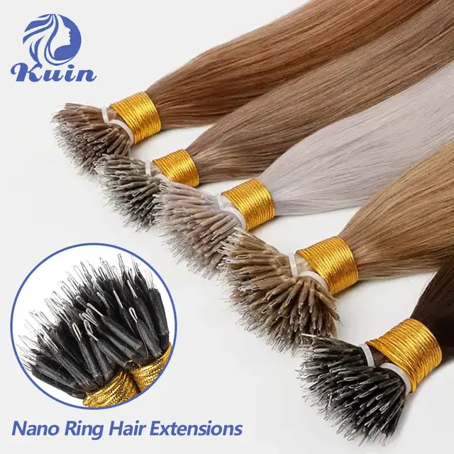 Gerade Nano Ring Echthaar Verlängerung Keratin Kapsel Mikro 1