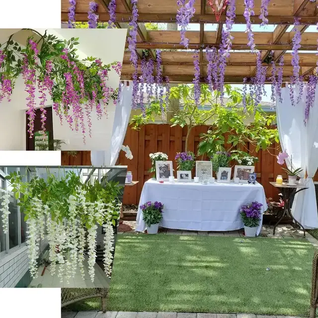 12-Piece Artificial Wisteria Flower String 4