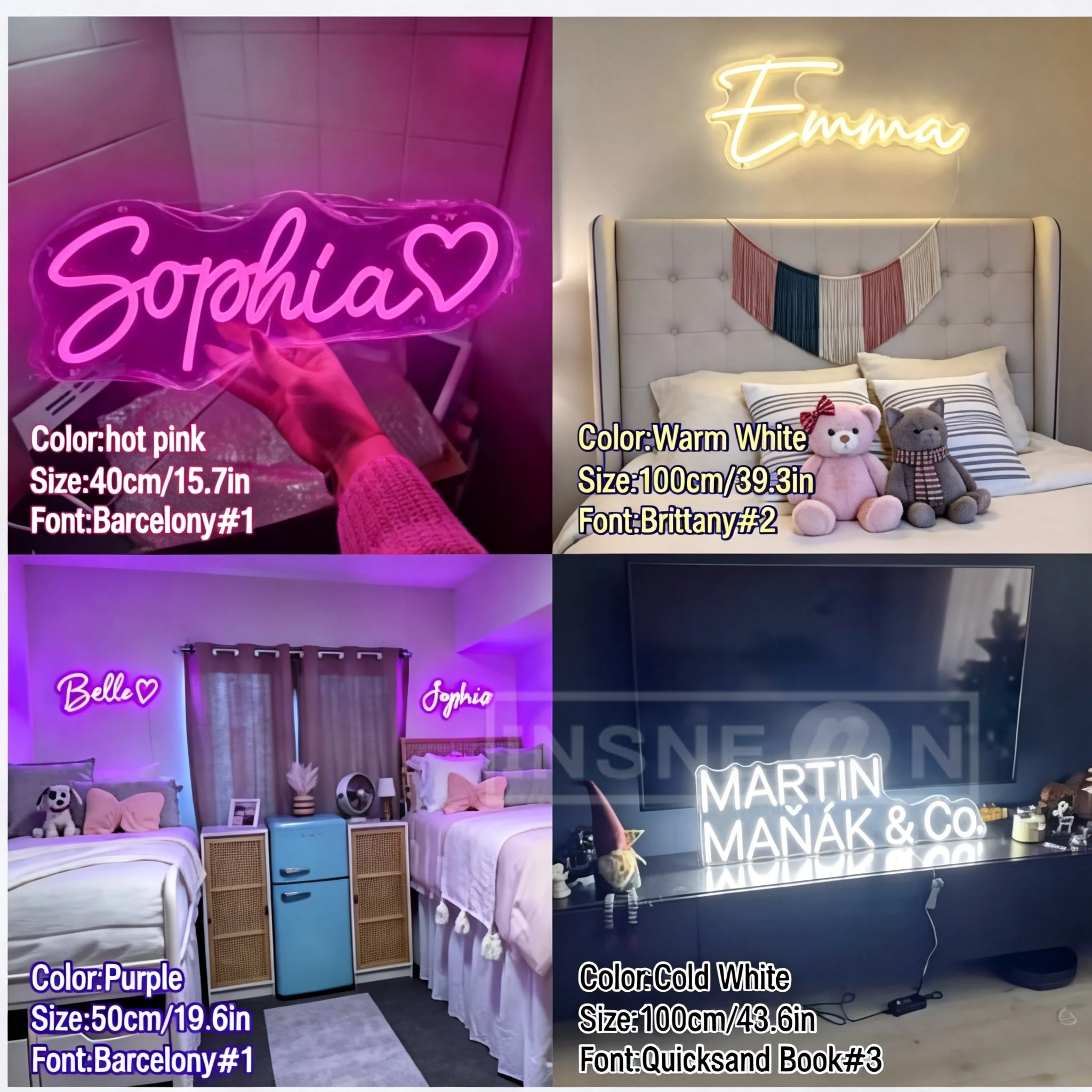 Personalized LED Neon Name Sign for Kids 3