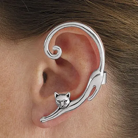 Single Piece Punk Style Cat Post Earring With