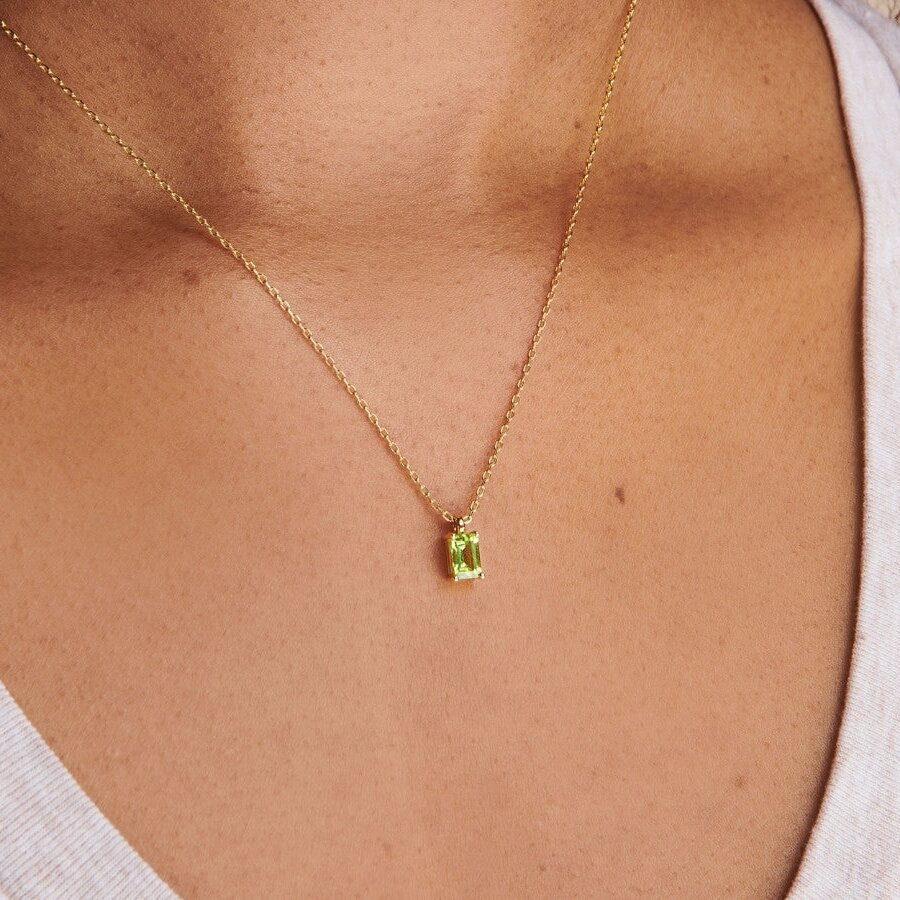 Stainless Steel Zodiac Birthstone Pendant Necklace 4