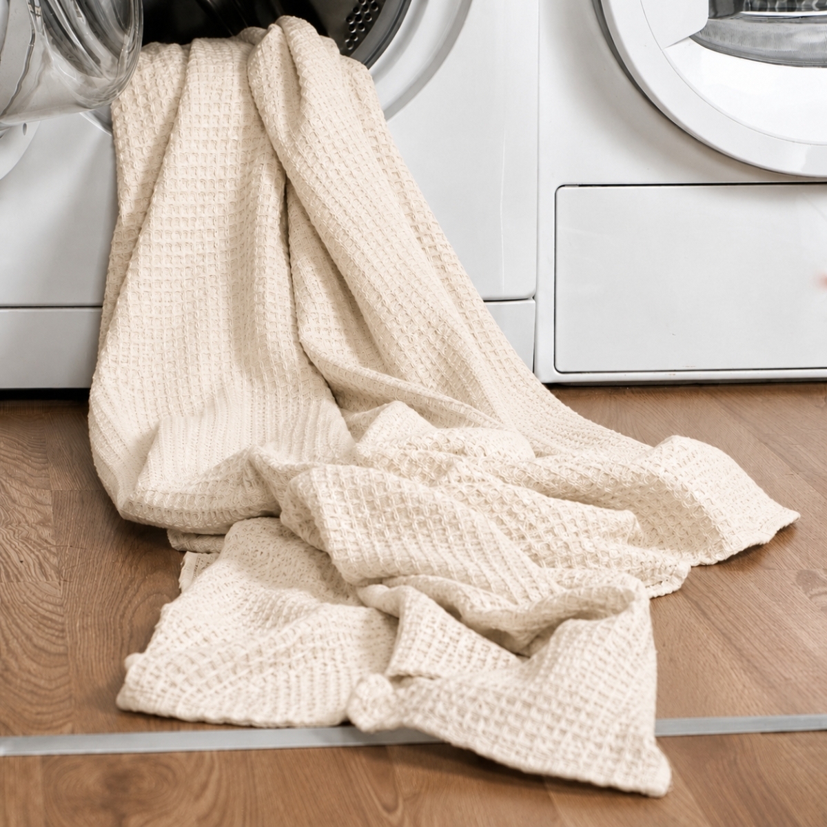 Luxury Textured Cotton Blanket Waffle Pattern Bed Throw 3