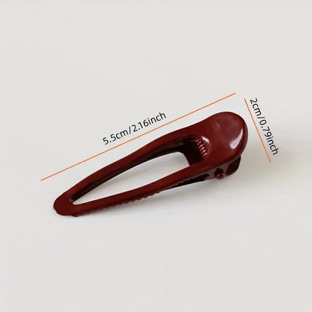 Burgundy Rectangular Hair Clips 2-Pack 4
