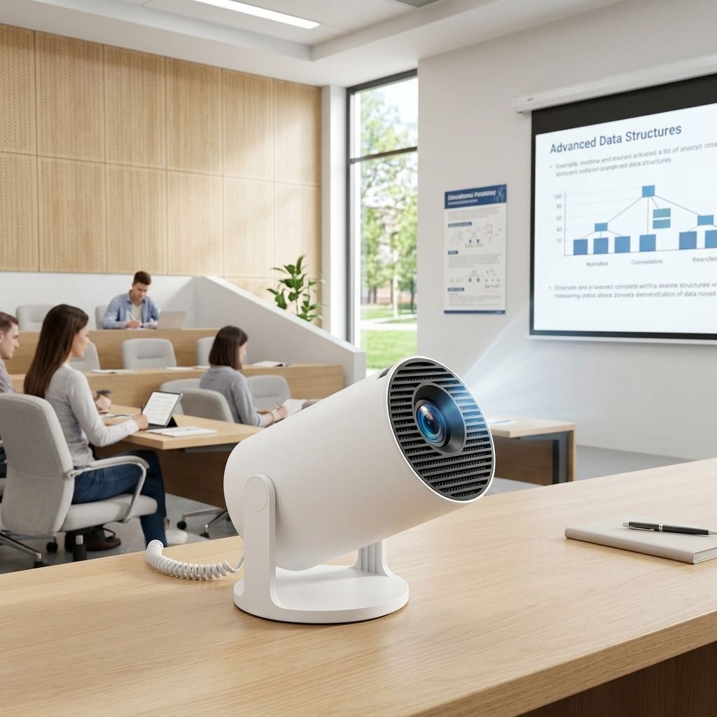 HY300 Mini Smart Projector Android 14 WiFi 6 3