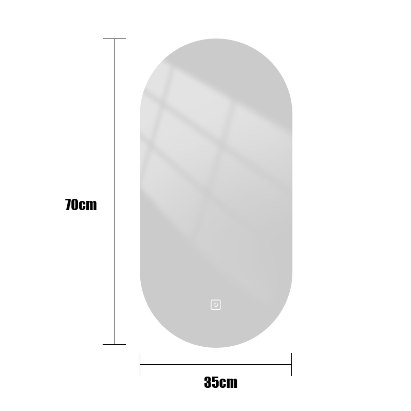 Oval LED Bathroom Mirror 35x70 cm Backlit 2