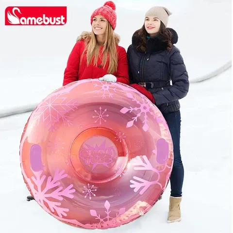 Camebust 36'' Hochleistungs-Schneeschlauch-Schlitten Aufblasbarer Outdoor-Wintersport-Schlitten für Alle Altersgruppen